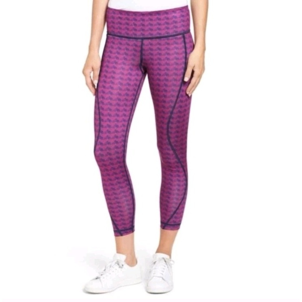 Vineyard Vines Leggings‎ Womens Medium Cropped Performance Etched Whale Tail